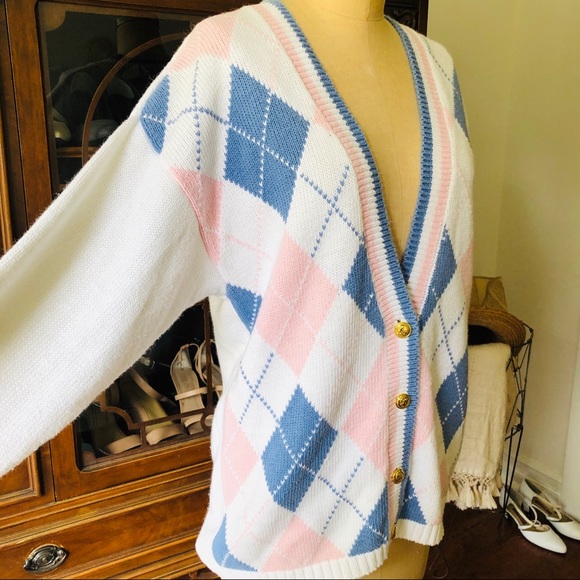 VINTAGE 80s Pastel Cardigan - Picture 4 of 12